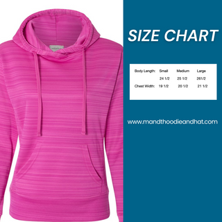 J america size chart pink hoodie