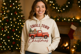 Small Town Christmas Ivory Jerzee Hoodie